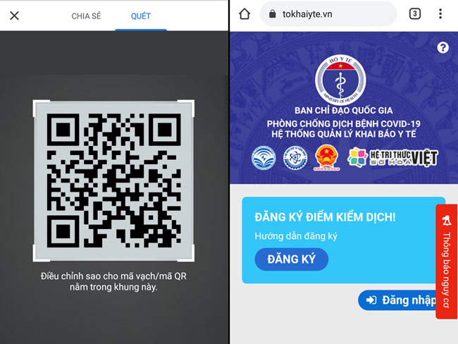 scan qr code trên chrome android