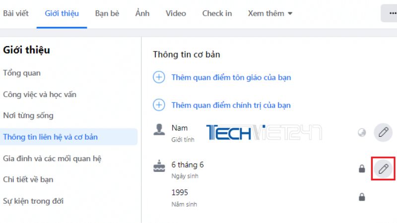  hướng dẫn bạn cách đổi ngày sinh trên Facebook