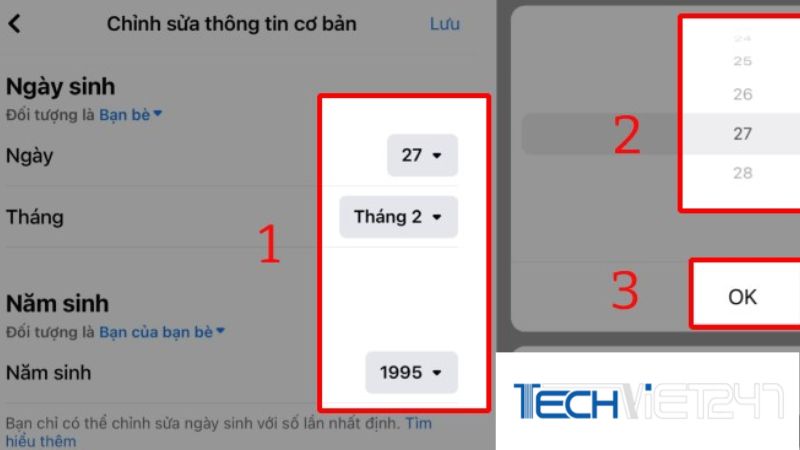  cách đổi ngày sinh trên Facebook