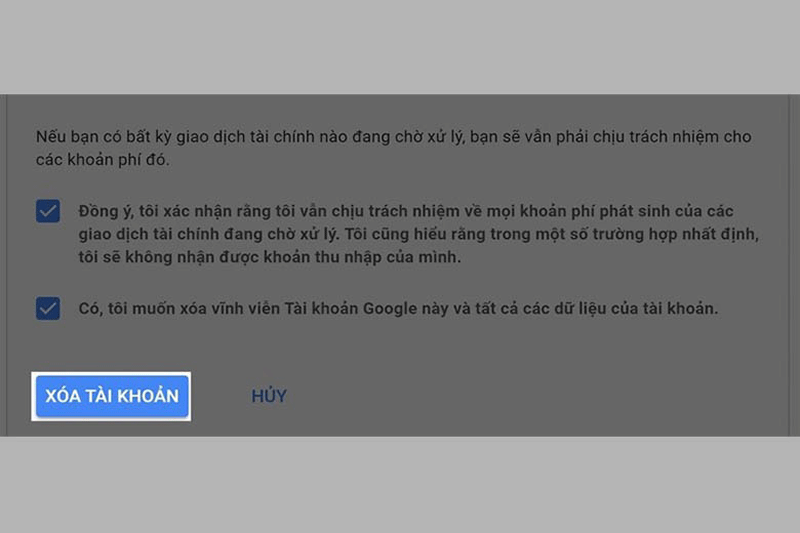 cách xóa tài khoản google 